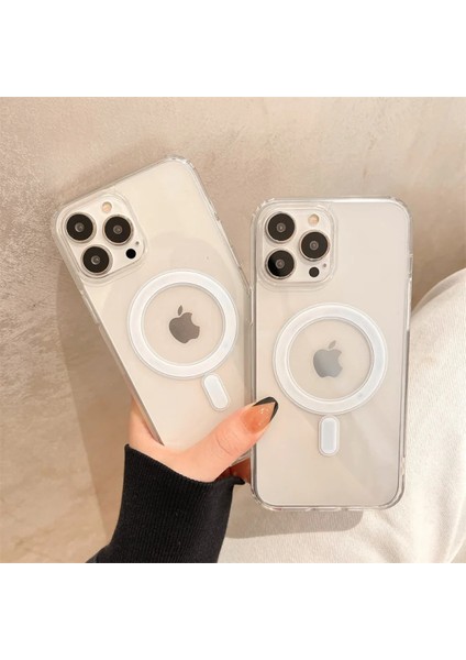 Apple iphone 12 Pro Max Uyumlu Magsafe Özellikli Şeffaf Kılıf Wireless Kablosuz Şarj Sararmaz Kapak fiyatları