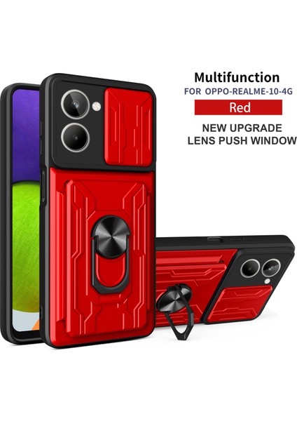 Oppo Realme 10 4g Için Zil Standı ve Kart Yuvalı Darbeye Dayanıklı Telefon Kılıfı (Yurt Dışından)