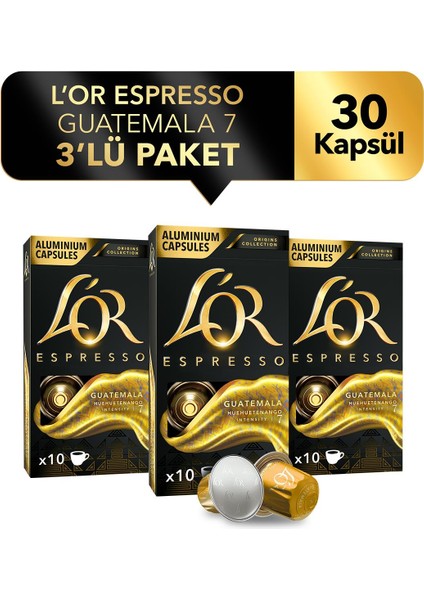 Espresso Origin Guatemala 3'lü Fırsat Paketi 30 Kapsül