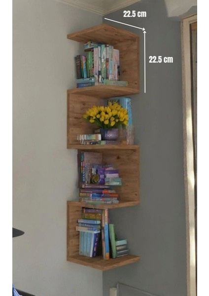 Zigzag 5 Katlı Köşe Rafı,kitaplık,çocuk Odası Düzenleyici,mutfak Köşesi(Atlantikçam) fiyatları