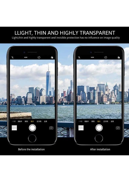 Apple iPhone 8 Kamera Lens Koruyucu Cam Filmi Tam Kaplama Tasarım Ultra Korumalı (Z-Kamera-Camı)
