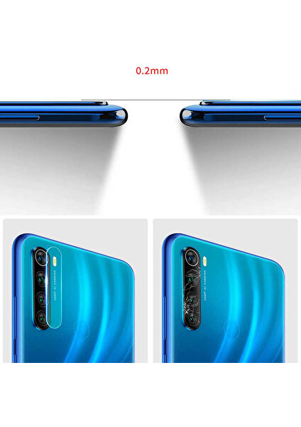 Xiaomi Redmi Note 8 Kamera Lens Koruyucu Cam Filmi Tam Kaplama Tasarım Ultra Korumalı (Z-Kamera-Camı)