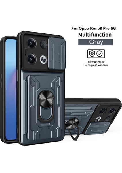 Oppo Reno 8 Pro 5g Için Zil Standı ve Kart Yuvası ile Darbeye Dayanıklı Telefon Kılıfı (Yurt Dışından)