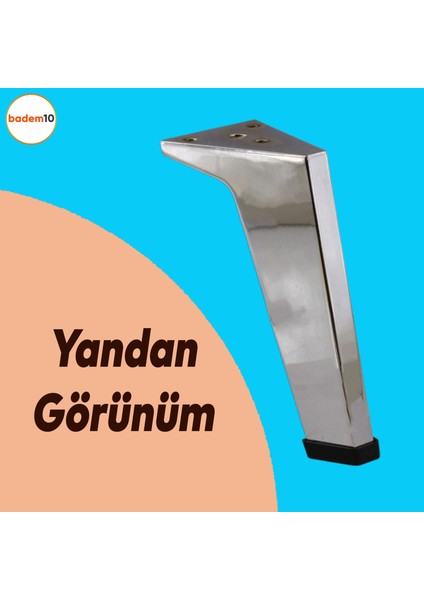 Sehpa Masa Puf Tabure Ünite Baza Koltuk Ayağı Mobilya Ayakları Ayağı Metal Ayakları 12 Cm Krom