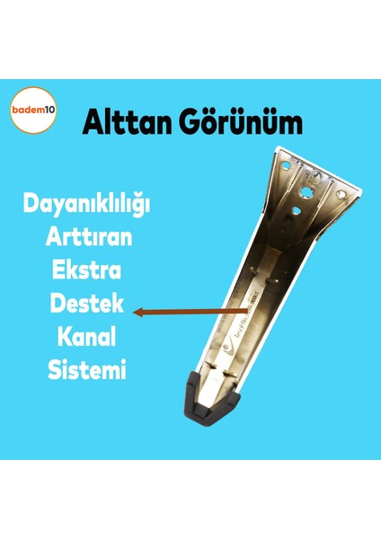 Sehpa Masa Puf Tabure Ünite Baza Koltuk Ayağı Mobilya Ayakları Ayağı Metal Ayakları 12 Cm Krom