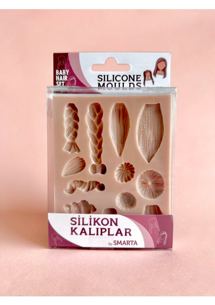 HOBİ MARKET ART Smarta Silicone Moulds Silikon Epoksi ve Polimer Kil Kalıbı Baby Haır Set