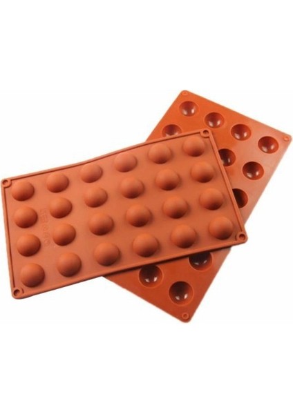 Silikon Mini Yarım Küre Çikolata Kek Kalıbı 24'lü