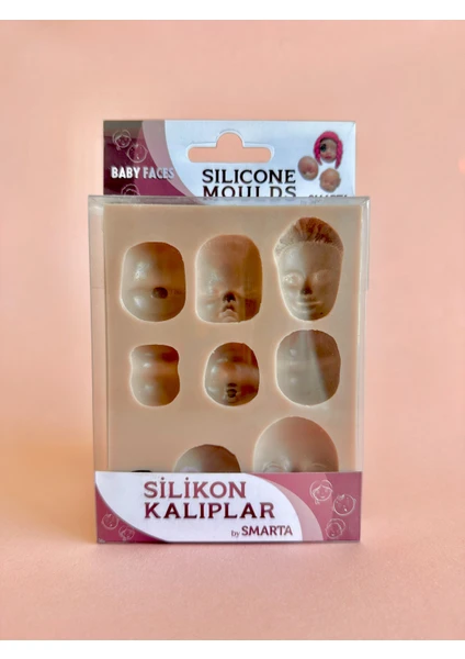 HOBİ MARKET ART Smarta Silicone Moulds Silikon Epoksi ve Polimer Kil Kalıbı Baby Faces