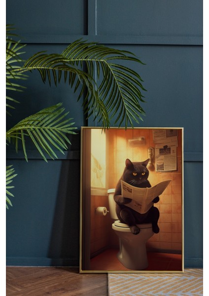 No.100 Kedi - Çerçevesiz Özgün Tasarım Tablo Poster Duvar Tablosu