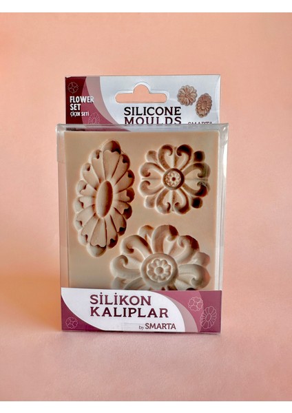 HOBİ MARKET ART Smarta Silicone Moulds Silikon Epoksi ve Polimer Kil Kalıbı Flower Set