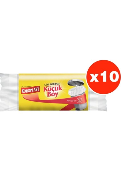 Güçlü Küçük Boy 30'lu Çöp Torbası x 10 Paket (40X50 Cm)