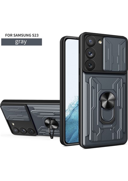 Samsung Galaxy S23 Için Zil Standı ve Kart Yuvalı Darbeye Dayanıklı Telefon Kılıfı (Yurt Dışından)