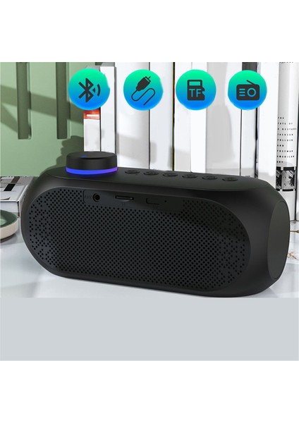 Taşınabilir Mini Fm Radyo Alıcısı Hifi Ses Rgb Bluetooth Hoparlör Saatli Çift Çalar Saat Desteği Handsfree -A (Yurt Dışından)