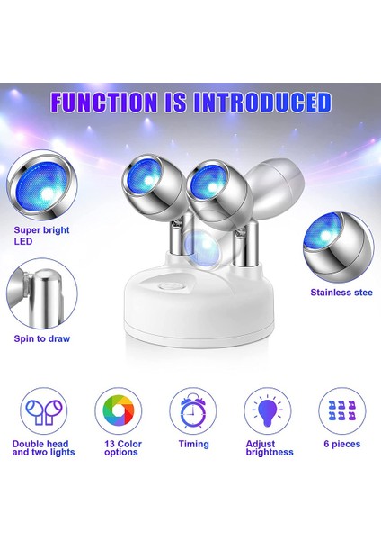 Adet 13 Renk Kumandalı Spot Kapalı Çift Kafa Kablosuz LED Spot Rgb Uzaktan Kumandalı LED Vurgu Işıkları B (Yurt Dışından) indirimleri
