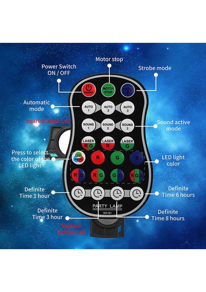 7 Renk LED Dj Disko Lazer Ses Strobe Sahne Işık Projektör Noel Cadılar Bayramı Dekorasyonları Için USB Şarj Edilebilir B (Yurt Dışından)