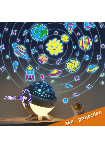 Gece Lambası Projektör Yıldızlı Yatak Odası Dekor Bluetooth Dönen Müzik Çocuk Gece Lambası Çocuk Hediye (Yurt Dışından) fiyatları