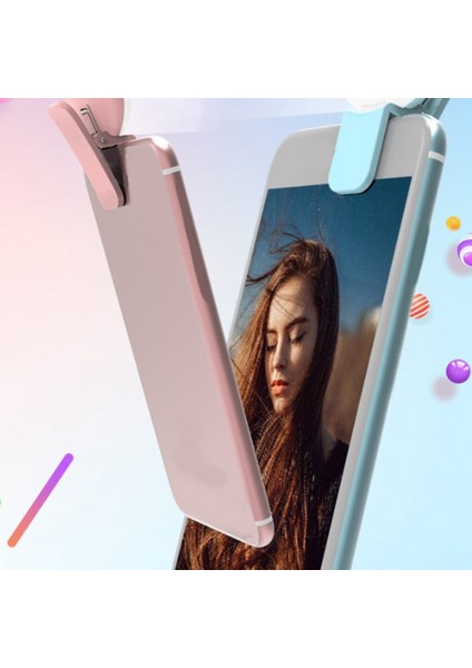 Cep Telefonu Doldurma Flaş Lens Işığı Lamba Klip Üç Durdurma Karartma Mini Dayanıklı Pratik 10 LED Selfie Halkası Güzellik, Mavi (Yurt Dışından) indirimleri