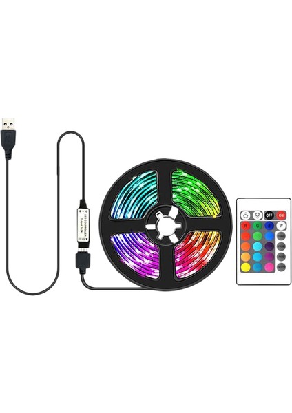 Su Geçirmez Olmayan 5050RGB Uzaktan Kumandalı LED Işıklar USB Tv Arka Plan Işığı 5V Renk Değiştiren Atmosfer Işığı 3 Metre (Yurt Dışından)