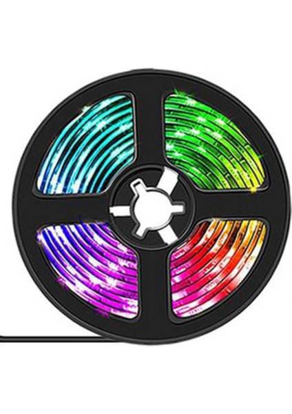 Su Geçirmez Olmayan 5050RGB Uzaktan Kumandalı LED Işıklar USB Tv Arka Plan Işığı 5V Renk Değiştiren Atmosfer Işığı 3 Metre (Yurt Dışından) fiyatları