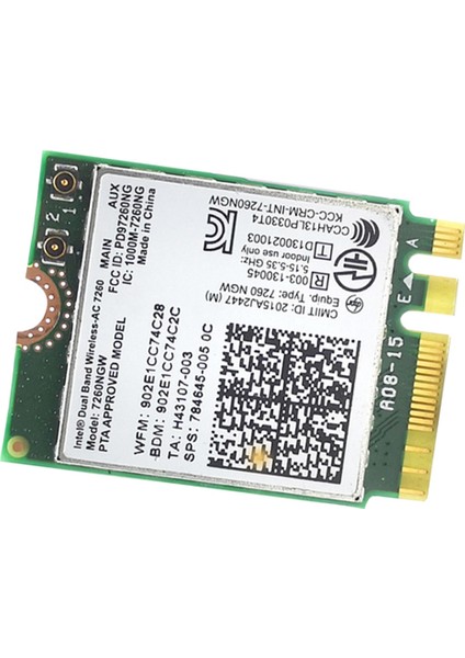 7260AC Kablosuz Ağ Kartı 7260NGW 1200M Çift Bantlı Gigabit Ağ Kartı Bluetooth 4.0 Ngff M2 Dahili Ağ Kartı (Yurt Dışından) fiyatları