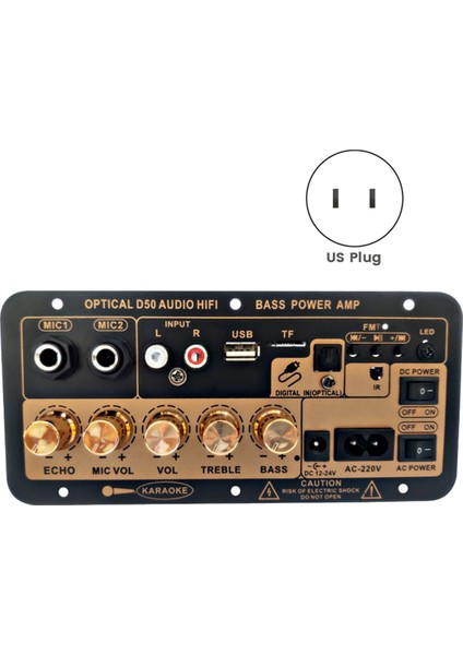 Optik Ses Girişi ile Bluetooth Dijital Amplifikatör Kurulu Karaoke Amplifikatör Ev/araba Subwoofer Amplifikatör Kartı (Abd Tak) (Yurt Dışından)