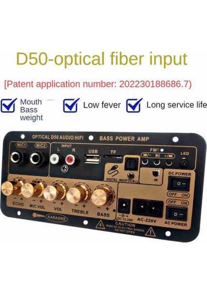 Optik Ses Girişi ile Bluetooth Dijital Amplifikatör Kurulu Karaoke Amplifikatör Ev/araba Subwoofer Amplifikatör Kartı (Abd Tak) (Yurt Dışından)