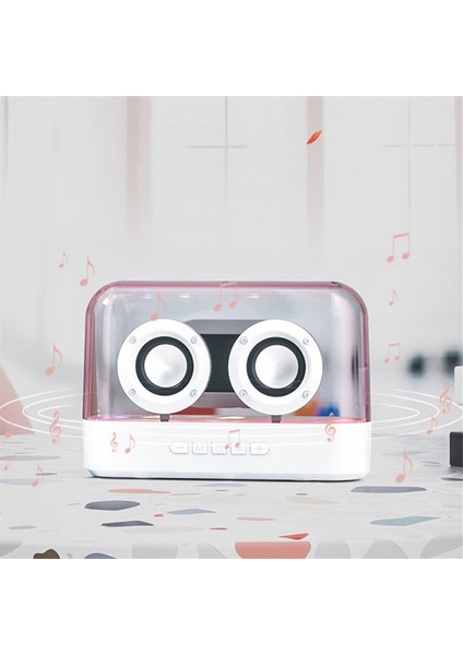 Renkli Işıklar Kablosuz Bluetooth Hoparlör Sırlı Renkli Çok Fonksiyonlu Subwoofer Masaüstü Ses Seviyesi Takılabilir Hoparlör, Siyah (Yurt Dışından) modelleri