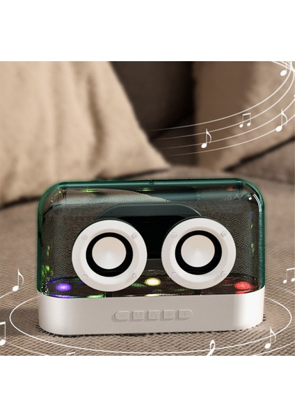 Renkli Işıklar Kablosuz Bluetooth Hoparlör Sırlı Renkli Çok Fonksiyonlu Subwoofer Masaüstü Ses Seviyesi Takılabilir Hoparlör, Siyah (Yurt Dışından) fırsatları
