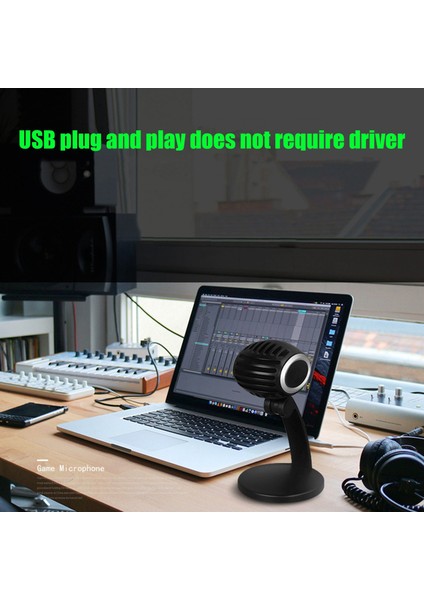 Kondenser Mikrofon Oyun Mikrofonu Pc Laptop Için USB Masaüstü Mikrofon Pubg Için (Yurt Dışından)
