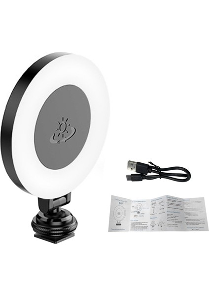 D07 Mobil Canlı Yayın Selfie Güzellik Dairesel Dolgu Işığı Şarj Edilebilir Kamera Sıcak Önyükleme Tokası Işığı, Siyah (Yurt Dışından) indirimleri