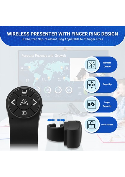 Kablosuz Sunucu Rf 2.4g Parmak Yüzük Uzaktan Powerpoint Ppt Slaytlar Clicker Kalem Şarj Edilebilir (Yurt Dışından) indirimleri