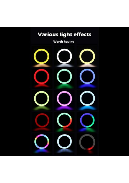 10 Inç Rgb Halka Işık Tripod LED Halka Işık Standlı Selfie Halka Işık 1.63M Zemin Standlı Rgb Video Işığı (Yurt Dışından) fiyatları