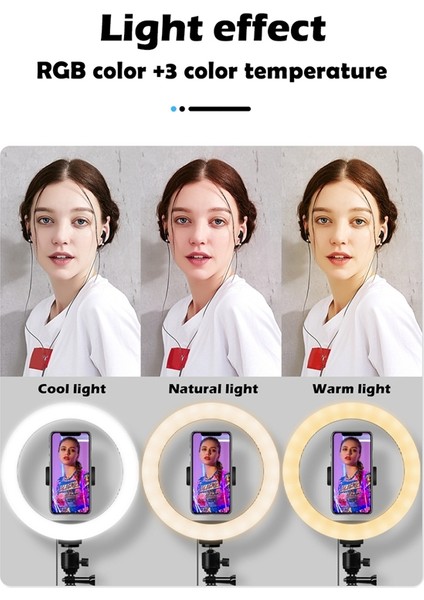 10 Inç Rgb Halka Işık Tripod LED Halka Işık Standlı Selfie Halka Işık 1.63M Zemin Standlı Rgb Video Işığı (Yurt Dışından) indirimleri