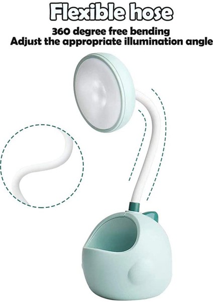 Masa Lambası, USB Şarj Bağlantı Noktası ve Kalem Tutucu ile Dinozor Sevimli Masa Lambaları, Okuma Lambası Için Başucu Gece Lambası, Yeşil (Yurt Dışından) indirimleri