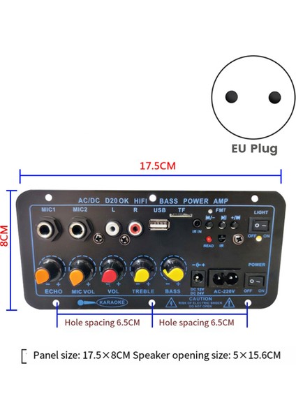 Bluetooth Amplifikatör Kurulu Hifi Bas Amplifikatör Subwoofer Ses Karaoke Amplifikatör Kurulu Hoparlör Anakart (Ab Tak) (Yurt Dışından)