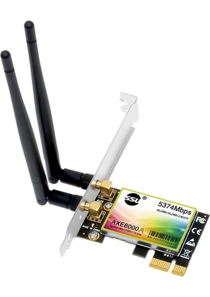 5374MBPS WIFI6E Pcıe Adaptörü Çift Bantlı 2.4g/5ghz Wifi Kartı Pc Bilgisayar Için Pcı-Express Kablosuz Kart Adaptörü AXE6000(A) (Yurt Dışından)