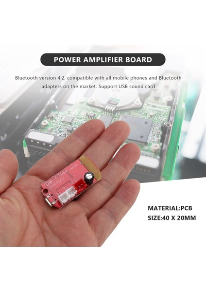 2 Adet Güç Amplifikatörü Kurulu CT14 Mikro 4.2 Stereo Bluetooth Alıcı Devre Kartı Modülü 5 W + 5 W Dıy Ses Kutusu Hoparlör (Yurt Dışından)