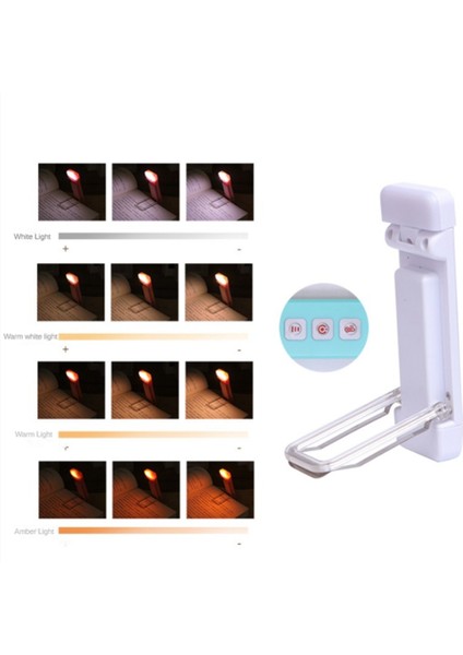 USB Şarj Edilebilir Kitap Işığı, Taşınabilir Klipsli LED Okuma Işığı, 3 Renk Kısılabilir, Kitap Severler Için Mükemmel, Çocuklar Beyaz (Yurt Dışından)