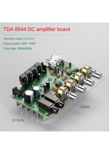 Dc 12V 40W+40W Stereo Ses Amplifikatörü Kurulu Dijital Mikrofon Amplifikatörü Ton Kontrollü Hoparlör Amp (Yurt Dışından)