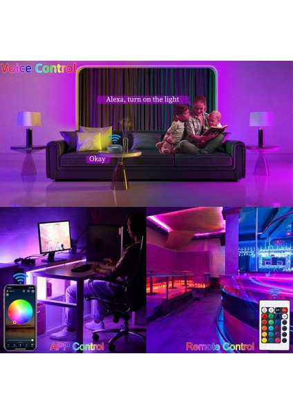 20M 360 LED Şerit, Akıllı LED Peri Işıkları, Bluetooth Uygulama Kontrolü, Renk Değiştirme, Müzik Sync LED Şeritler, Ab Tak (Yurt Dışından) modelleri