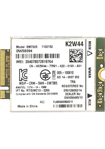EM7305 GOBI5000 Wifi Kartı 4g Ngff Wwan Kartı E7250 E7450 E5250 7214 7350 7414 Venue 8 Pro 5855 5056 (Yurt Dışından)