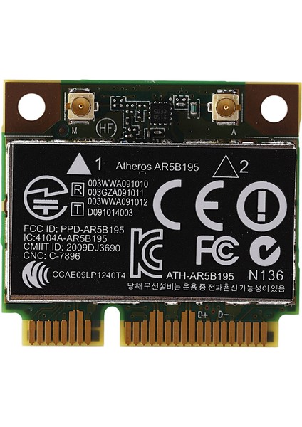 AR9285 AR5B195 150M+BT3.0 Yarım Mini Pcı-E Kablosuz Kart: 430 431 435 436 4530S Için 593127-001 592775-001 (Yurt Dışından)