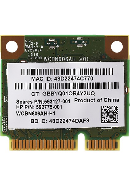 AR9285 AR5B195 150M+BT3.0 Yarım Mini Pcı-E Kablosuz Kart: 430 431 435 436 4530S Için 593127-001 592775-001 (Yurt Dışından) fırsatları