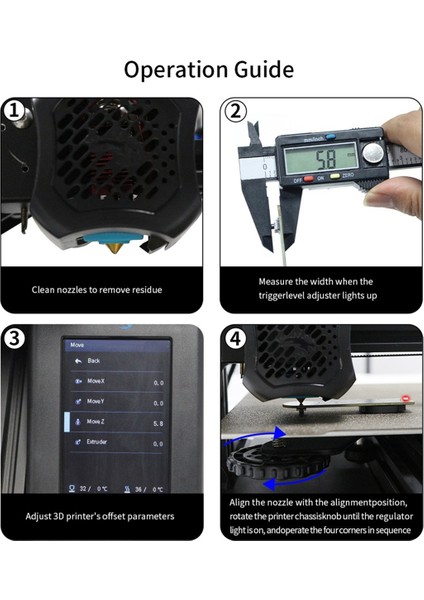 Toaıot 3D Yazıcı Eşitleyici Elektronik Yatak Tesviye Aracı Impresora 3D Yazıcı Aksesuarları 3D Yazıcı Parçaları (Yurt Dışından)