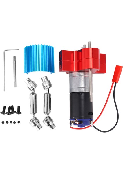 Metal Şanzıman Şanzıman 370 Motor Tahrik Mili Yükseltme Aksesuarları Için C14 C24 B24 B36 Mn D90 MN99S Rc Araba, Kırmızı (Yurt Dışından)