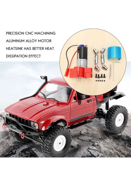 Metal Şanzıman Şanzıman 370 Motor Tahrik Mili Yükseltme Aksesuarları Için C14 C24 B24 B36 Mn D90 MN99S Rc Araba, Kırmızı (Yurt Dışından)