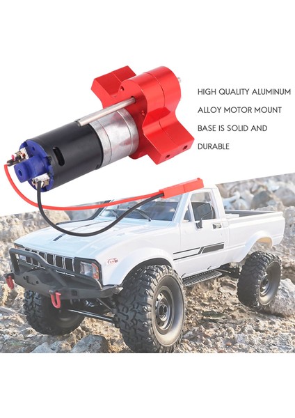 Metal Şanzıman Şanzıman 370 Motor Tahrik Mili Yükseltme Aksesuarları Için C14 C24 B24 B36 Mn D90 MN99S Rc Araba, Kırmızı (Yurt Dışından)