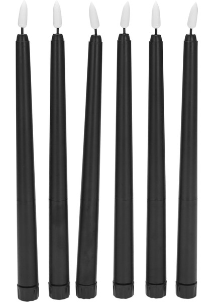 6'lı Paket Siyah LED Doğum Günü Mumu, Sarı Alevsiz Titreşen Kumandalı LED Cadılar Bayramı Mumları (Yurt Dışından)