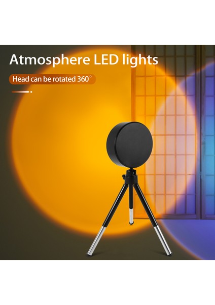 Rgb Gün Batımı Projeksiyon Atmosfer Lambası LED Gece Işıkları, USB Projektör Fotoğraf Lambaları Ev Odası Stüdyo Için 360 ° Tripod (Yurt Dışından) modelleri