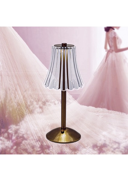 LED Kristal Dekoratif Masa Lambası 800 Mah Şarj Edilebilir Atmosfer Gece Lambası Restoran Cafe Için 3 Seviyeli Parlaklık (Yurt Dışından)